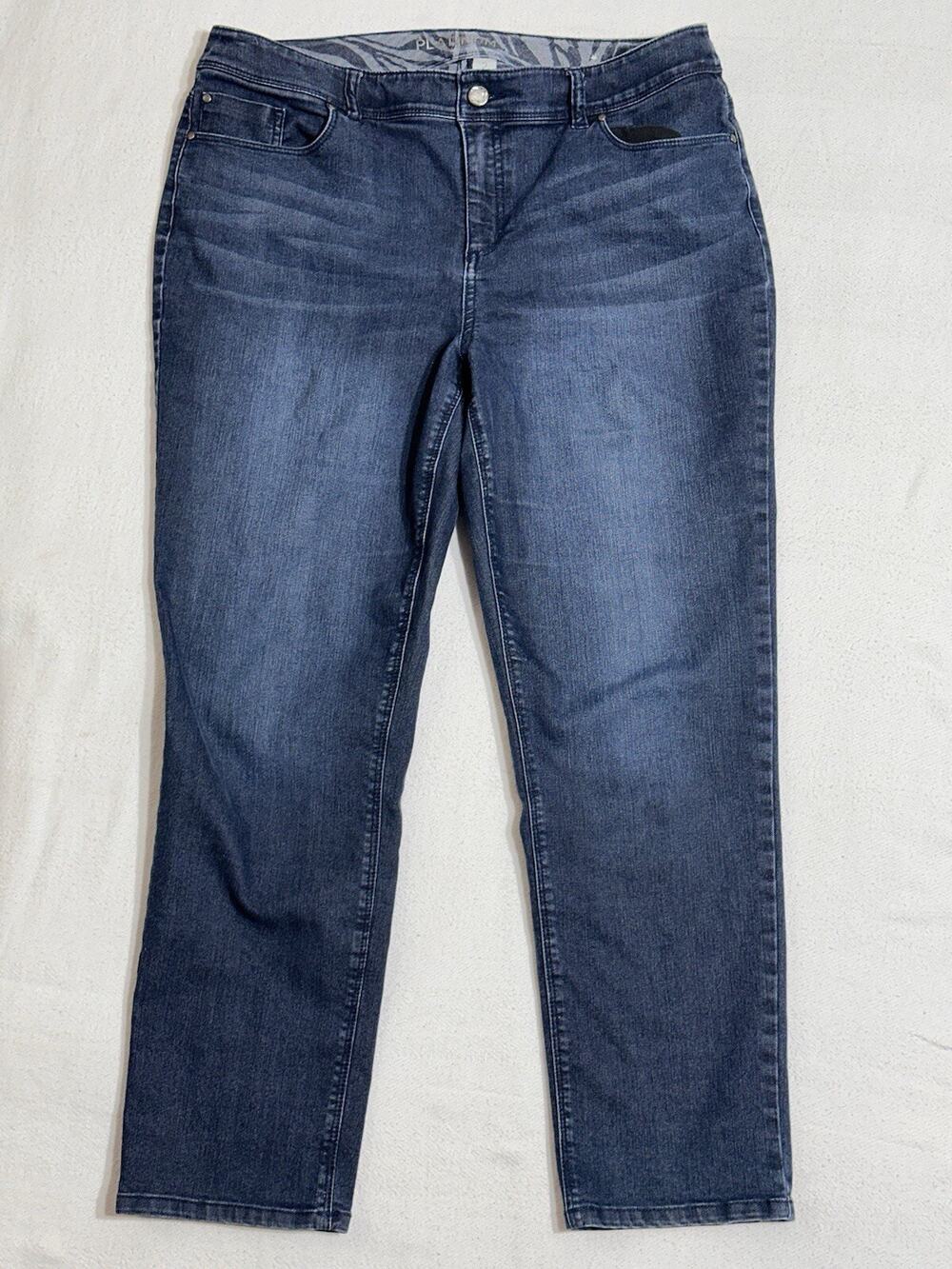 Chicos Platinum Jeans Women’s Size 2 (US12) 36x27.5 Blue Hi Rise Med Wash Ankle